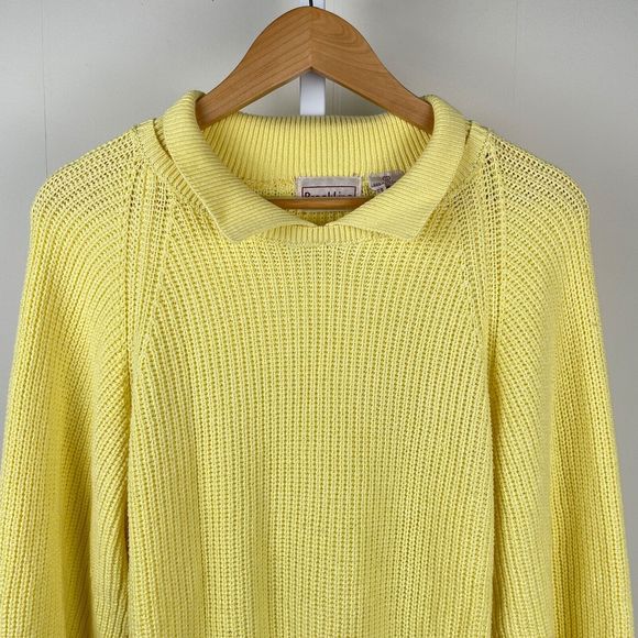 Vintage 80s Brookline Womens Yellow Pullover Sweater Chunky Knit Small - Picture 2 of 7